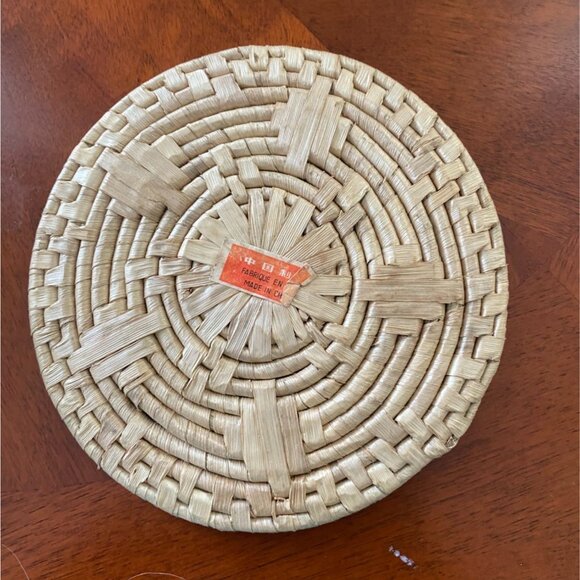 Frog Wicker Circle Round Coaster Holder - Picture 4 of 7